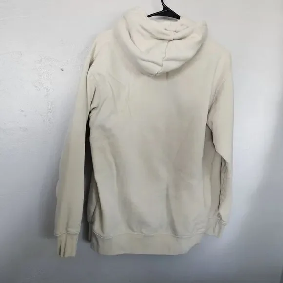 John Galt Women's One Size Cream Hoodie with New York Print Logo Sweatshirt Top - Picture 5 of 7